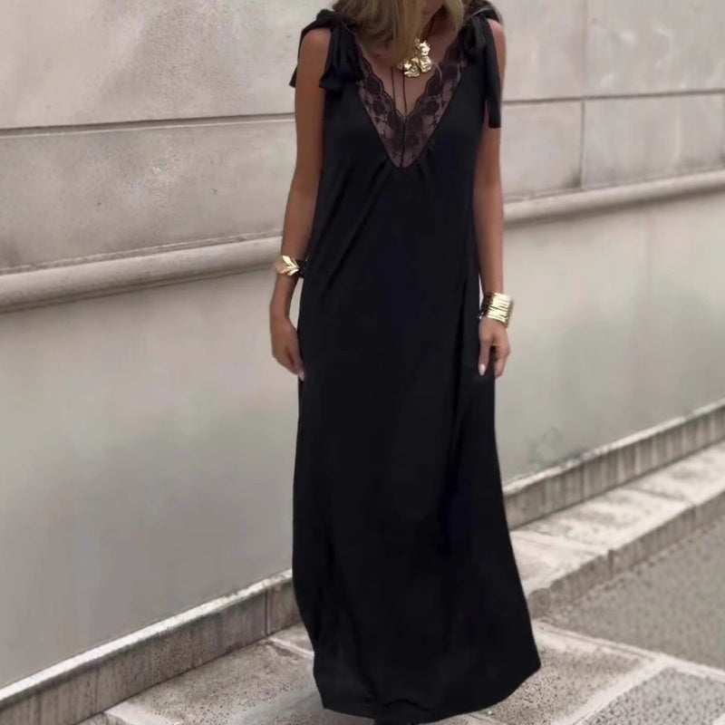 💜LAST DAY PROMOTION - 50%OFF💜Women's Lace V-Neck Sleeveless Maxi Dress