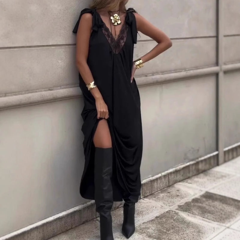 💜LAST DAY PROMOTION - 50%OFF💜Women's Lace V-Neck Sleeveless Maxi Dress