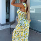 💜LAST DAY PROMOTION - 50%OFF💜Women's Elegant Floral Print Side Slit Dress