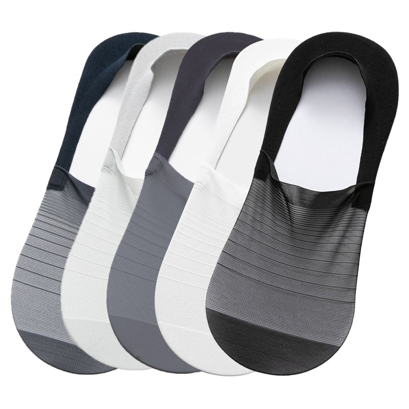 🔥Limited Special Price ￡7.99!!!🧦5 Pairs Ice Silk No-Show Socks Set