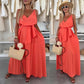 💜LAST DAY PROMOTION - 50%OFF💜Women’s Spaghetti Strap Maxi Dress with Waist Tie