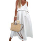 💜LAST DAY PROMOTION - 50%OFF💜Women’s Spaghetti Strap Maxi Dress with Waist Tie