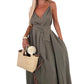 💜LAST DAY PROMOTION - 50%OFF💜Women’s Spaghetti Strap Maxi Dress with Waist Tie