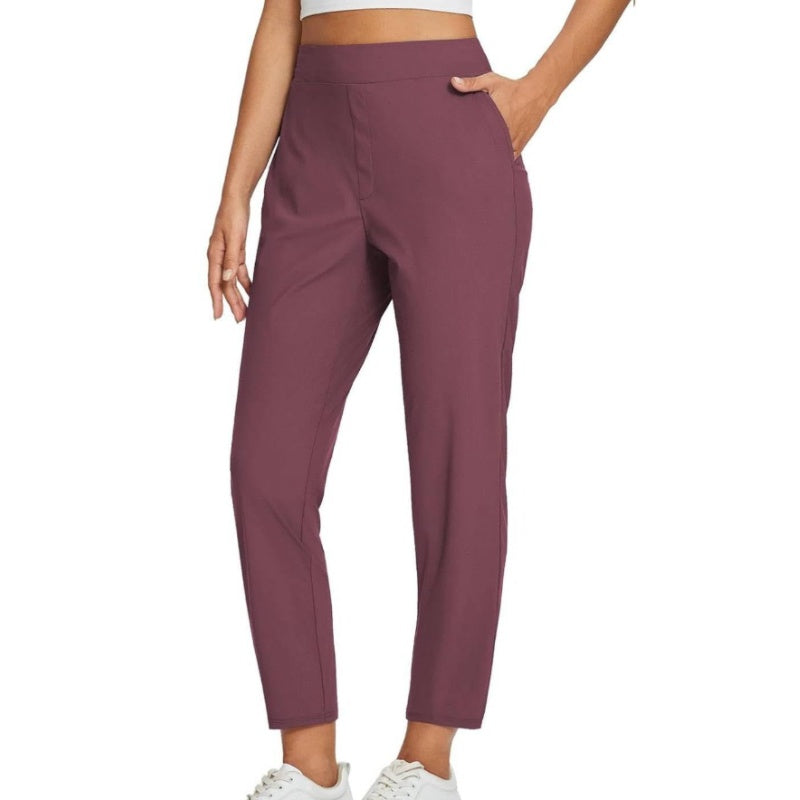 💜LAST DAY PROMOTION - 50%OFF💜Women's High-Waisted Elastic Pants with Zipper Pockets