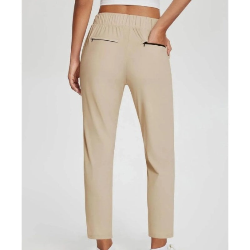 💜LAST DAY PROMOTION - 50%OFF💜Women's High-Waisted Elastic Pants with Zipper Pockets