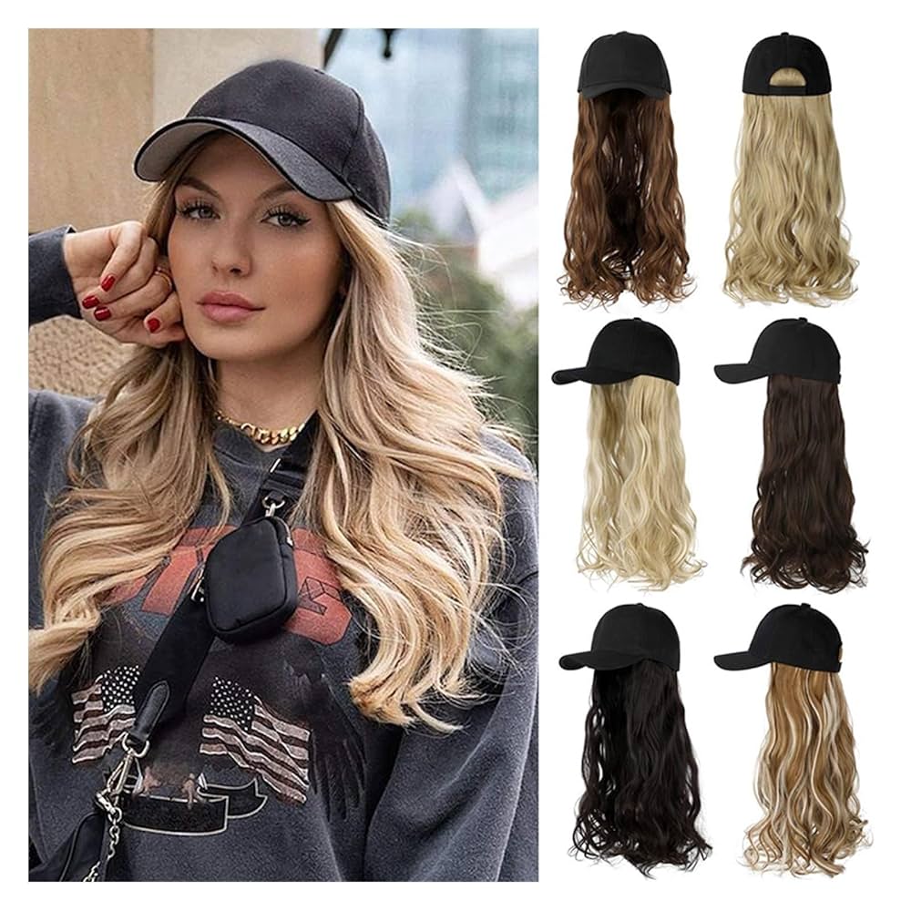 💜 LAST DAY PROMOTION - 50%OFF💜2-in-1 Curly Hair Baseball Cap Wig