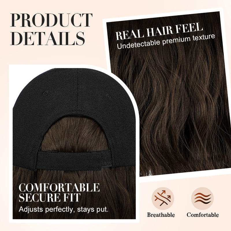 💜 LAST DAY PROMOTION - 50%OFF💜2-in-1 Curly Hair Baseball Cap Wig
