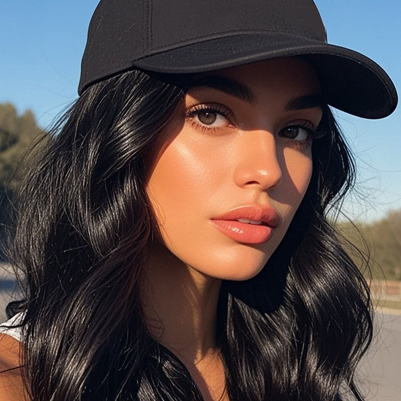 💜 LAST DAY PROMOTION - 50%OFF💜2-in-1 Curly Hair Baseball Cap Wig