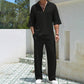 💜LAST DAY PROMOTION - 50%OFF💜Men's 2 Pieces Short Sleeve V-Neck Top & Pants Sets