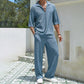 💜LAST DAY PROMOTION - 50%OFF💜Men's 2 Pieces Short Sleeve V-Neck Top & Pants Sets