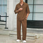 💜LAST DAY PROMOTION - 50%OFF💜Men's 2 Pieces Short Sleeve V-Neck Top & Pants Sets