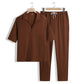 💜LAST DAY PROMOTION - 50%OFF💜Men's 2 Pieces Short Sleeve V-Neck Top & Pants Sets