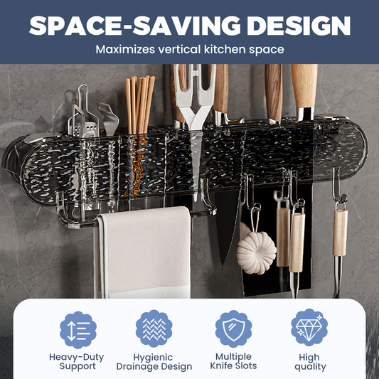 🔥LAST DAY PROMOTION - 50%OFF🔥Wall-Mounted Organizer Rack with Hooks for Kitchen