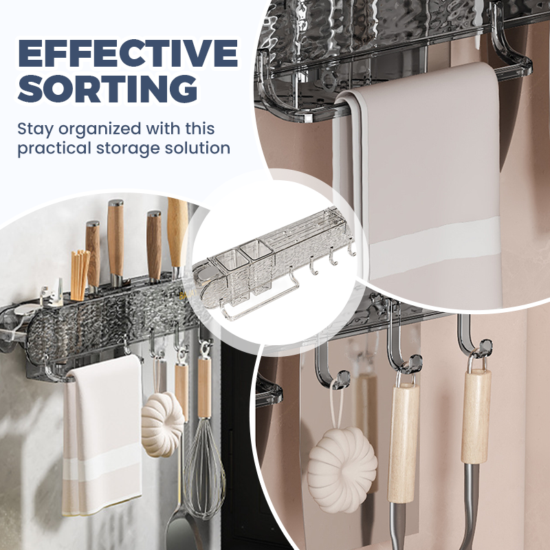 🔥LAST DAY PROMOTION - 50%OFF🔥Wall-Mounted Organizer Rack with Hooks for Kitchen