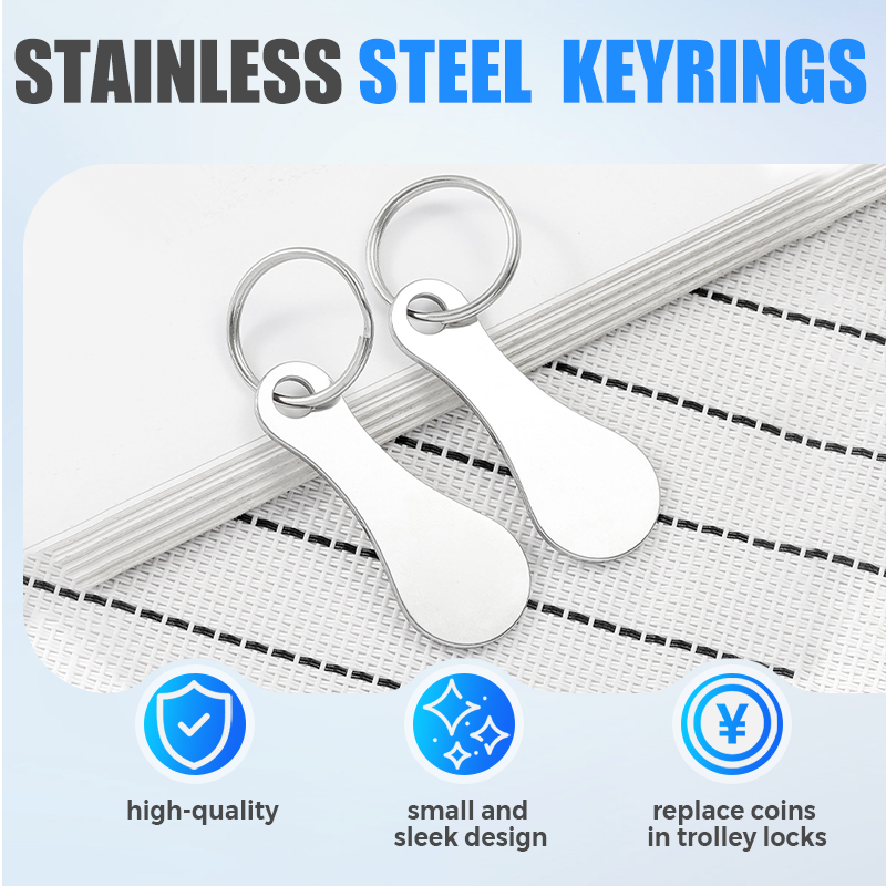 🔥 LAST DAY PROMOTION - 50%OFF 🔥2 Pieces Stainless Steel Shopping Trolley Token Keyrings