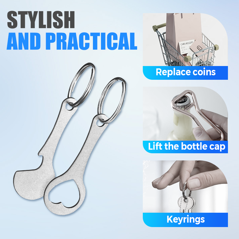 🔥 LAST DAY PROMOTION - 50%OFF 🔥2 Pieces Stainless Steel Shopping Trolley Token Keyrings