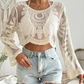 💜 LAST DAY PROMOTION - 50%OFF 💜Women's Floral Embroidered Semi-Sheer Cover Up