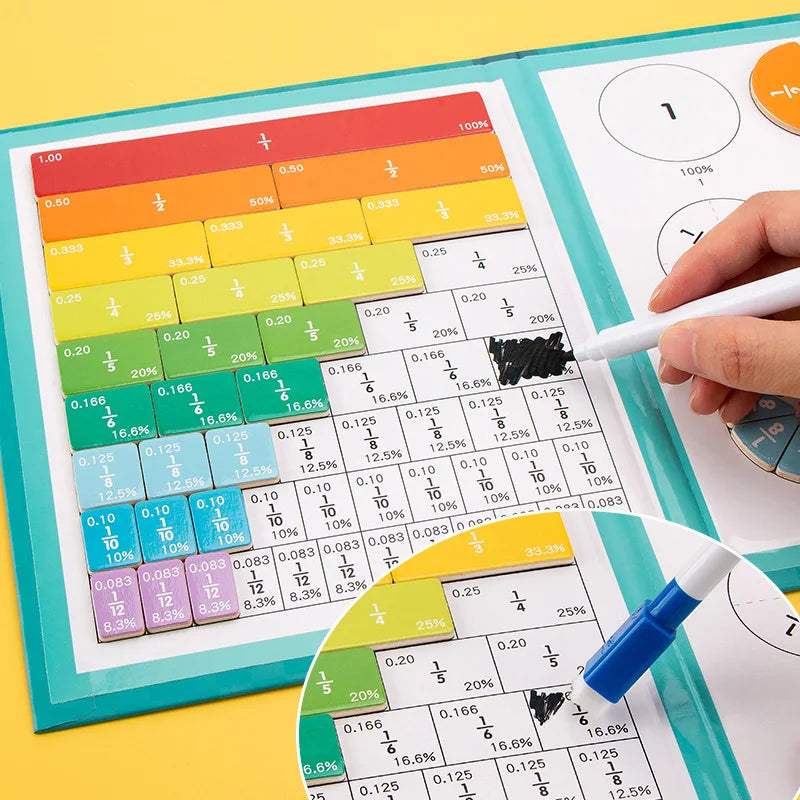 🔥LAST DAY SALE 50% OFF🏅Montessori Magnetic Book Fraction Puzzle