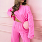 💜 LAST DAY PROMOTION - 50%OFF 💜Fashionable and Minimalist Round Neck Top & Wide Leg Pants 2-Piece Set